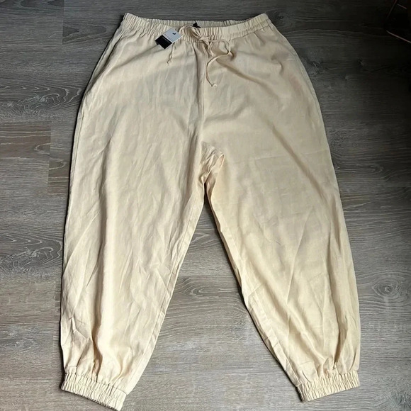 NEW ELOQUII Elements Women's Plus Size Linen Blend Jogger Pants - Picture 2 of 12